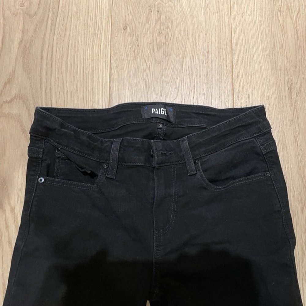 PAIGE Sloane Slight Bootcut in Black/Caviar Size 27 - Picture 4 of 9